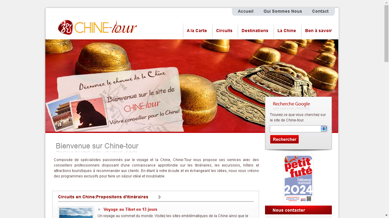 Capture d'écran de http://www.chine-tour.com/